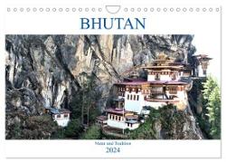 Bhutan - Natur und Tradition (Wandkalender 2024 DIN A4 quer), CALVENDO Monatskalender