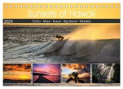 Sunsets of Hawaii (Tischkalender 2024 DIN A5 quer), CALVENDO Monatskalender
