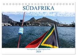 Südafrika - Von Kapstadt bis Addo Elephant Park (Tischkalender 2024 DIN A5 quer), CALVENDO Monatskalender