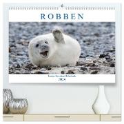 Robben - Lustige Bewohner Helgolands (hochwertiger Premium Wandkalender 2024 DIN A2 quer), Kunstdruck in Hochglanz