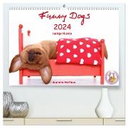 Funny Dogs (hochwertiger Premium Wandkalender 2024 DIN A2 quer), Kunstdruck in Hochglanz