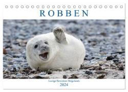 Robben - Lustige Bewohner Helgolands (Tischkalender 2024 DIN A5 quer), CALVENDO Monatskalender