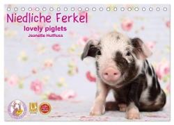 Niedliche Ferkel lovely piglets 2024 (Tischkalender 2024 DIN A5 quer), CALVENDO Monatskalender
