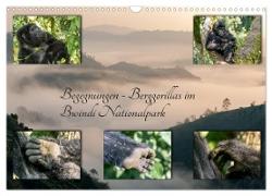 Begegnungen - Berggorillas im Bwindi Nationalpark (Wandkalender 2024 DIN A3 quer), CALVENDO Monatskalender