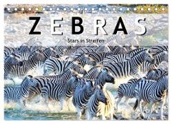 Zebras, Stars in Streifen (Tischkalender 2024 DIN A5 quer), CALVENDO Monatskalender