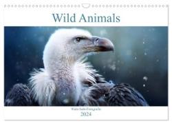 Wild Animals - Wilde Tiere (Wandkalender 2024 DIN A3 quer), CALVENDO Monatskalender