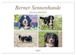 Berner Sennenhunde machen glücklich (Wandkalender 2024 DIN A2 quer), CALVENDO Monatskalender