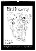 Blind Drawings - blind gefertigte Zeichnungen von Künstlerin J. Sophia Sanner (Wandkalender 2024 DIN A3 hoch), CALVENDO Monatskalender