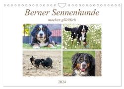 Berner Sennenhunde machen glücklich (Wandkalender 2024 DIN A4 quer), CALVENDO Monatskalender
