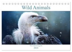 Wild Animals - Wilde Tiere (Tischkalender 2024 DIN A5 quer), CALVENDO Monatskalender