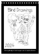 Blind Drawings - blind gefertigte Zeichnungen von Künstlerin J. Sophia Sanner (Tischkalender 2024 DIN A5 hoch), CALVENDO Monatskalender