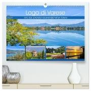 Lago di Varese - Eine der schönsten Seenlandschaften Italiens (hochwertiger Premium Wandkalender 2024 DIN A2 quer), Kunstdruck in Hochglanz