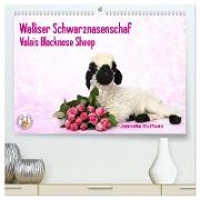 Walliser Schwarznasenschaf Valais Blacknose Sheep (hochwertiger Premium Wandkalender 2024 DIN A2 quer), Kunstdruck in Hochglanz