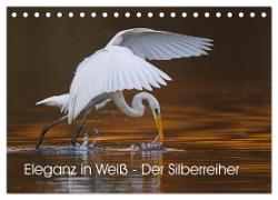 Eleganz in Weiß - Der Silberreiher (Tischkalender 2024 DIN A5 quer), CALVENDO Monatskalender