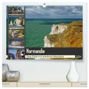 Normandie - Raue Küste und malerische Hafenstädte (hochwertiger Premium Wandkalender 2024 DIN A2 quer), Kunstdruck in Hochglanz