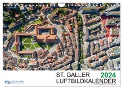 Luftbildkalender St. Gallen 2024 (Wandkalender 2024 DIN A4 quer), CALVENDO Monatskalender