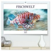 Fischwelt - Artwork (hochwertiger Premium Wandkalender 2024 DIN A2 quer), Kunstdruck in Hochglanz