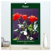 Rosen - Symbol der Liebe und Verehrung (hochwertiger Premium Wandkalender 2024 DIN A2 hoch), Kunstdruck in Hochglanz
