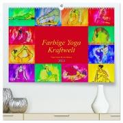 Farbige Yoga Kraftwelt - Yoga Asanas für die Chakren (hochwertiger Premium Wandkalender 2024 DIN A2 quer), Kunstdruck in Hochglanz