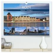 KÖLN AUSBLICK - RHEINBLICK (hochwertiger Premium Wandkalender 2024 DIN A2 quer), Kunstdruck in Hochglanz
