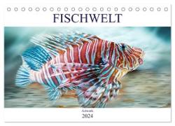 Fischwelt - Artwork (Tischkalender 2024 DIN A5 quer), CALVENDO Monatskalender