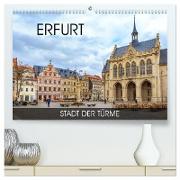 Erfurt - Stadt der Türme (hochwertiger Premium Wandkalender 2024 DIN A2 quer), Kunstdruck in Hochglanz