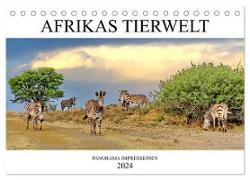 AFRIKAS TIERWELT Panorama Impressionen (Tischkalender 2024 DIN A5 quer), CALVENDO Monatskalender