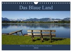 Das Blaue Land - Himmel, Seen und Berge im bayerischen Voralpenland (Wandkalender 2024 DIN A4 quer), CALVENDO Monatskalender