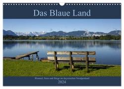Das Blaue Land - Himmel, Seen und Berge im bayerischen Voralpenland (Wandkalender 2024 DIN A3 quer), CALVENDO Monatskalender