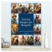 Fantasy-Krieger der Mongolei. Inspiriert von Dschingis Khan (hochwertiger Premium Wandkalender 2024 DIN A2 hoch), Kunstdruck in Hochglanz