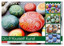Do-It-Yourself Kunst - Entdecke die Freude am Steine bemalen (Tischkalender 2024 DIN A5 quer), CALVENDO Monatskalender