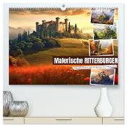 Malerische Ritterburgen (hochwertiger Premium Wandkalender 2024 DIN A2 quer), Kunstdruck in Hochglanz