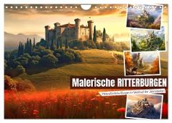Malerische Ritterburgen (Wandkalender 2024 DIN A4 quer), CALVENDO Monatskalender