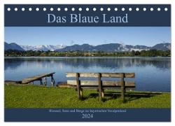 Das Blaue Land - Himmel, Seen und Berge im bayerischen Voralpenland (Tischkalender 2024 DIN A5 quer), CALVENDO Monatskalender