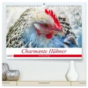 Charmante Hühner (hochwertiger Premium Wandkalender 2024 DIN A2 quer), Kunstdruck in Hochglanz