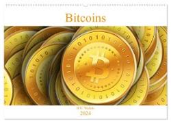 Bitcoins (Wandkalender 2024 DIN A2 quer), CALVENDO Monatskalender