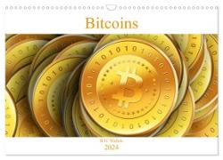 Bitcoins (Wandkalender 2024 DIN A3 quer), CALVENDO Monatskalender