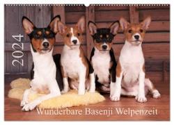 Wunderbare Basenji Welpenzeit (Wandkalender 2024 DIN A2 quer), CALVENDO Monatskalender