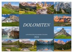 Dolomiten, Alpenparadies im Norden Italiens (Wandkalender 2024 DIN A2 quer), CALVENDO Monatskalender