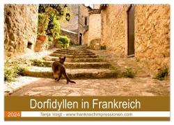 Dorfidyllen in Frankreich (Wandkalender 2024 DIN A2 quer), CALVENDO Monatskalender