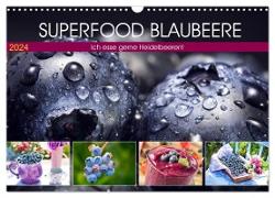 Superfood Blaubeere. Ich esse gerne Heidelbeeren! (Wandkalender 2024 DIN A3 quer), CALVENDO Monatskalender