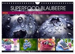 Superfood Blaubeere. Ich esse gerne Heidelbeeren! (Wandkalender 2024 DIN A4 quer), CALVENDO Monatskalender
