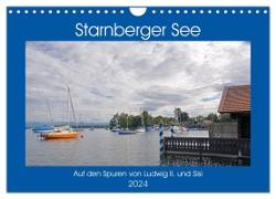 Starnberger See - Auf den Spuren von Ludwig II. und Sisi (Wandkalender 2024 DIN A4 quer), CALVENDO Monatskalender