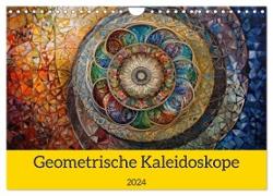 Geometrische Kaleidoskope (Wandkalender 2024 DIN A4 quer), CALVENDO Monatskalender