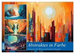 Abstraktes in Farbe (Wandkalender 2024 DIN A2 quer), CALVENDO Monatskalender