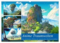 Anime Traumwelten (Wandkalender 2024 DIN A2 quer), CALVENDO Monatskalender
