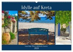 Idylle auf Kreta (Wandkalender 2024 DIN A2 quer), CALVENDO Monatskalender