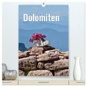 Hoch oben in den Dolomiten (hochwertiger Premium Wandkalender 2024 DIN A2 hoch), Kunstdruck in Hochglanz