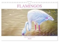 Flamingos - imposante Schönheiten (Wandkalender 2024 DIN A4 quer), CALVENDO Monatskalender