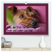 Kelly, der Irish Terrier - innen und außen aus Gold (hochwertiger Premium Wandkalender 2024 DIN A2 quer), Kunstdruck in Hochglanz